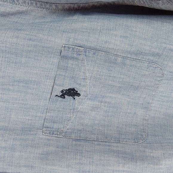 US Polo Association Mens Blue Chambray Short sleeve Button down Blue PONY Sz.XL - Picture 3 of 9
